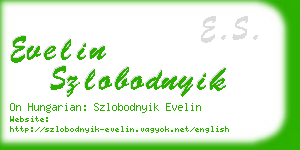 evelin szlobodnyik business card